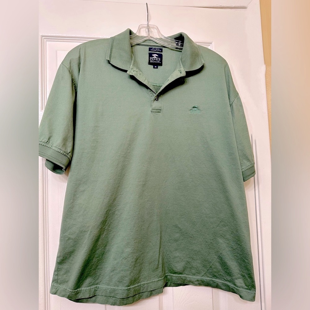 Pebble Beach  Shirt Polo Golf Green Shirt Size Medium